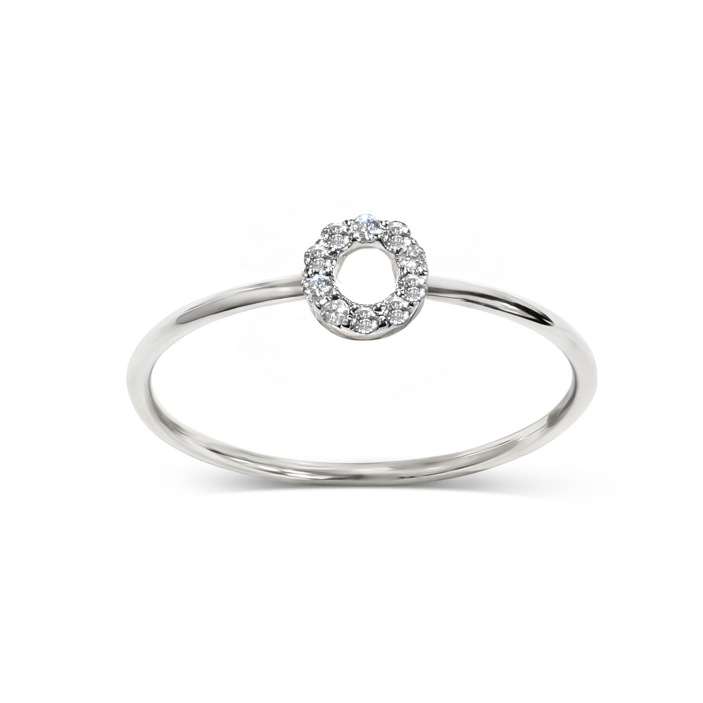 14k White Gold Diamond Circle Ring