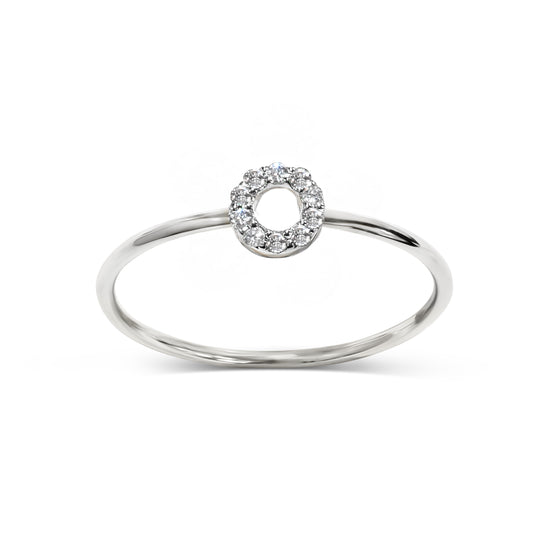 14k White Gold Diamond Circle Ring