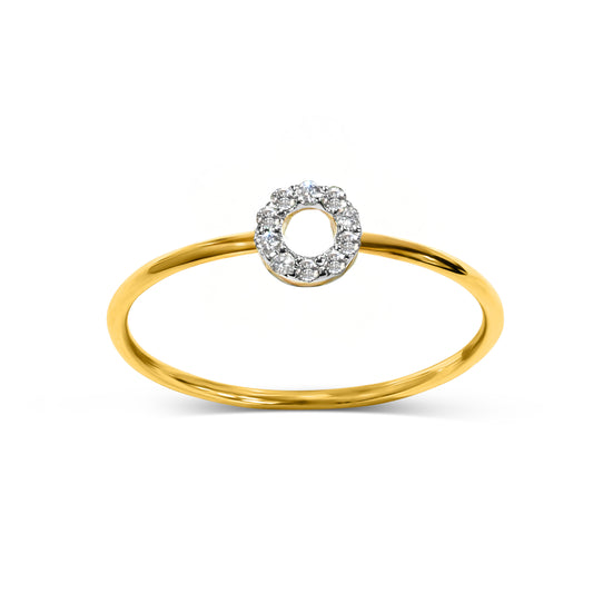 14k Diamond Circle Ring