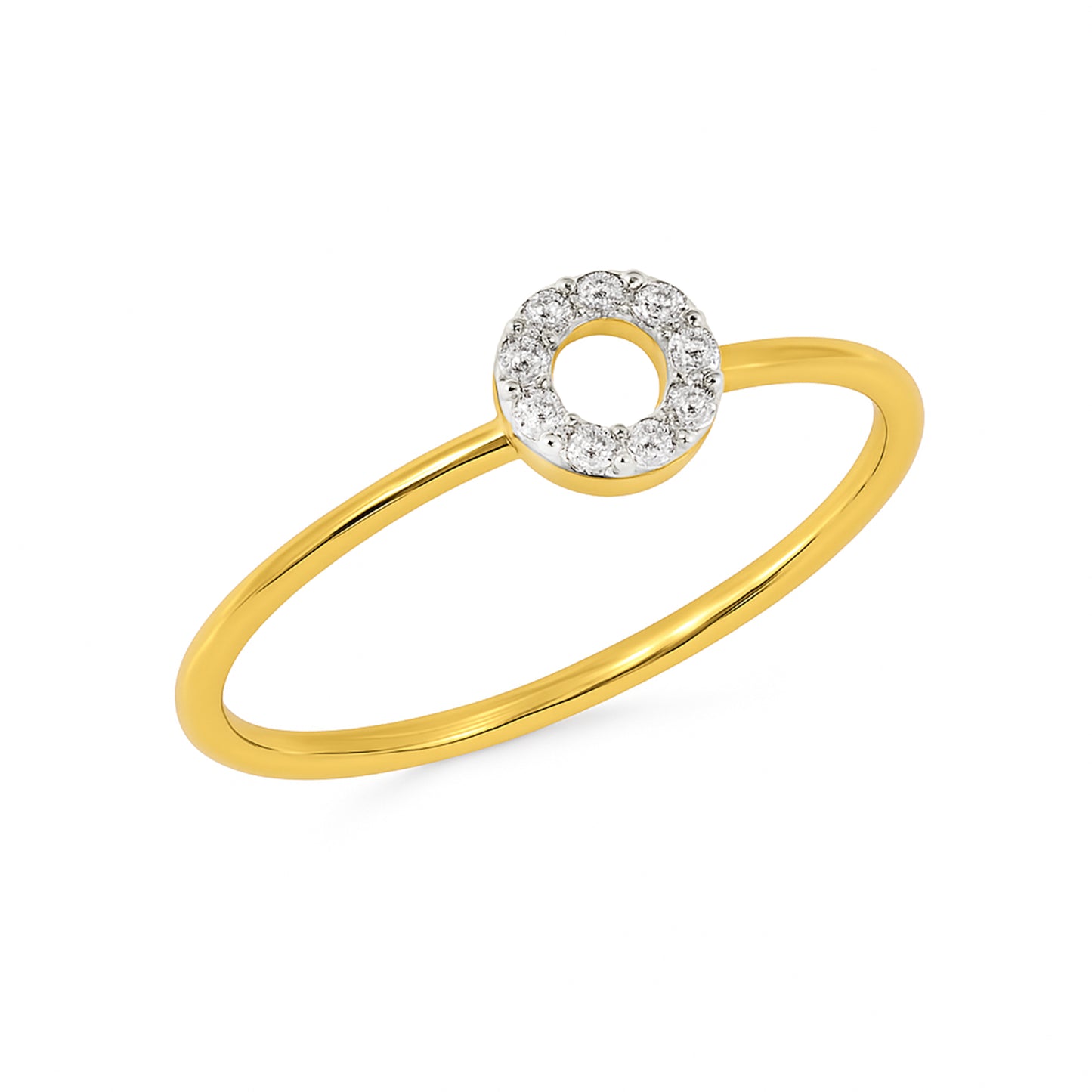 14k Diamond Circle Ring