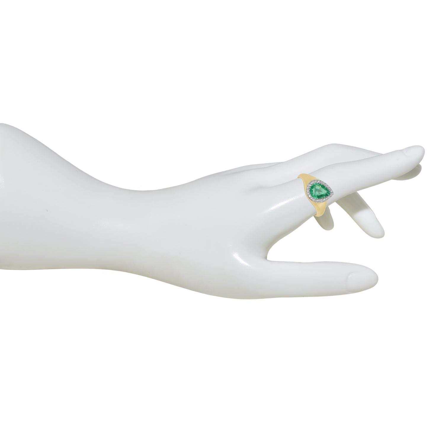 14k Emerald Diamond Pear Shape Ring