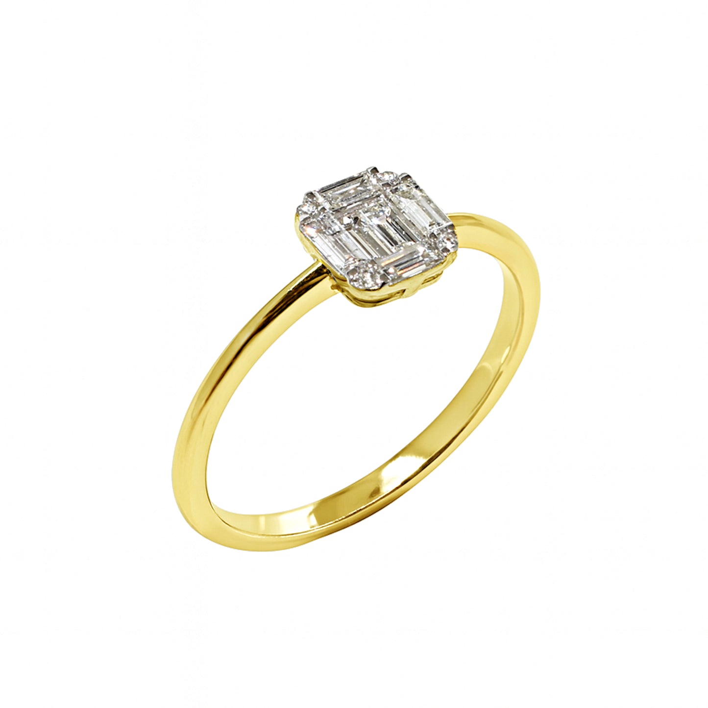 14k Diamond Square Ring