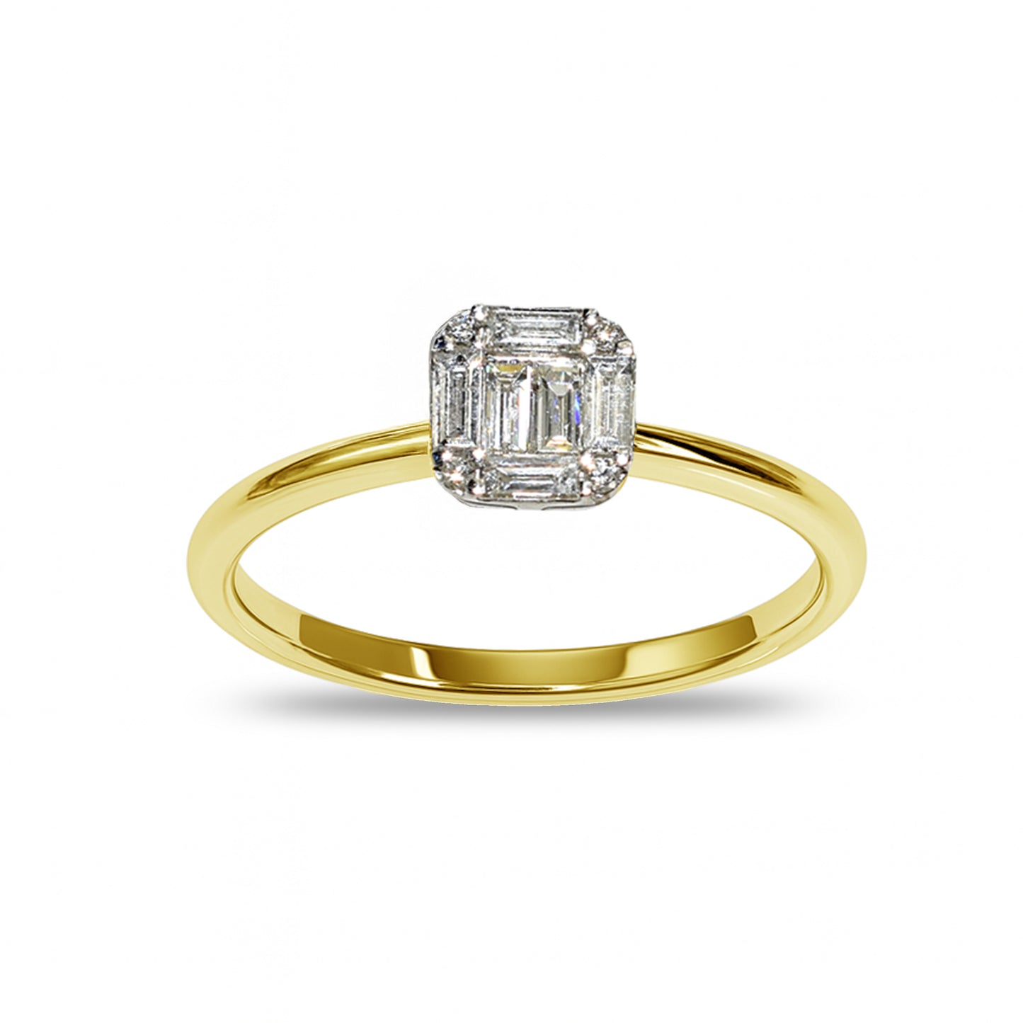 14k Diamond Square Ring