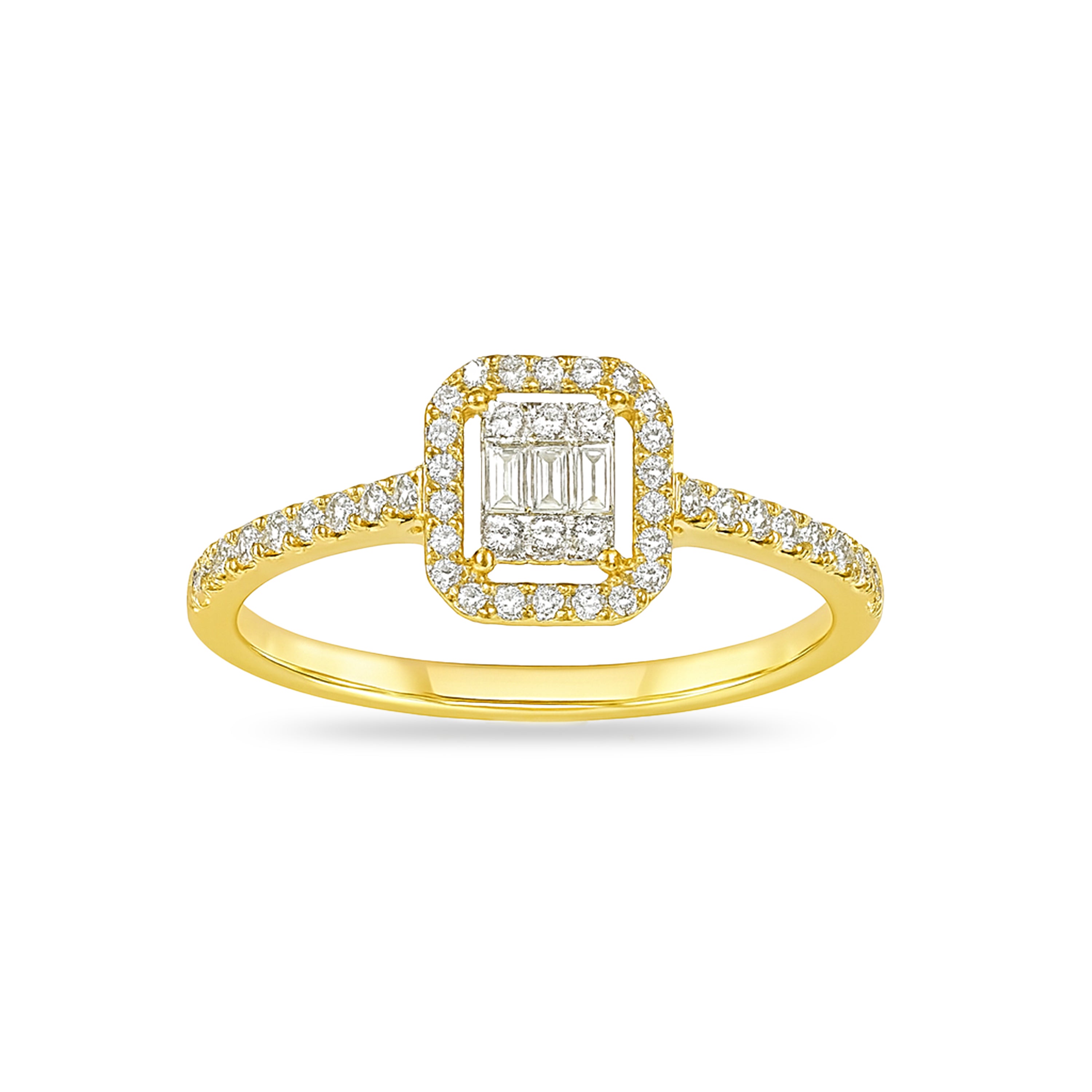 14k Diamond Square Ring