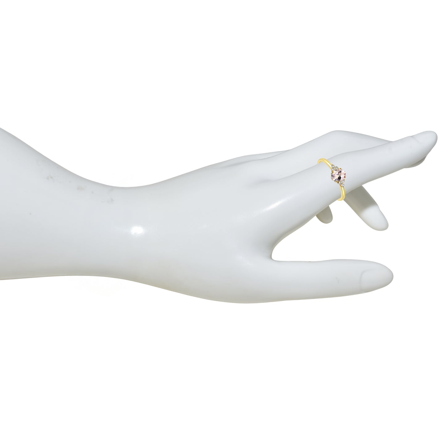 14k Pink Sapphire Diamond Oval Ring