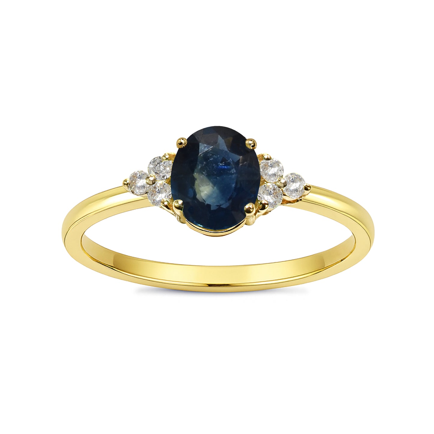 14k Sapphire Diamond Oval Ring