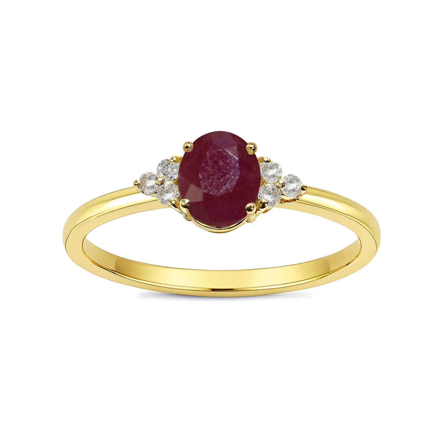 14k Ruby Diamond Oval Ring