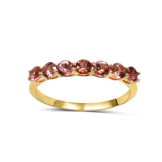 14k Orange Sapphire Round Cut Ring