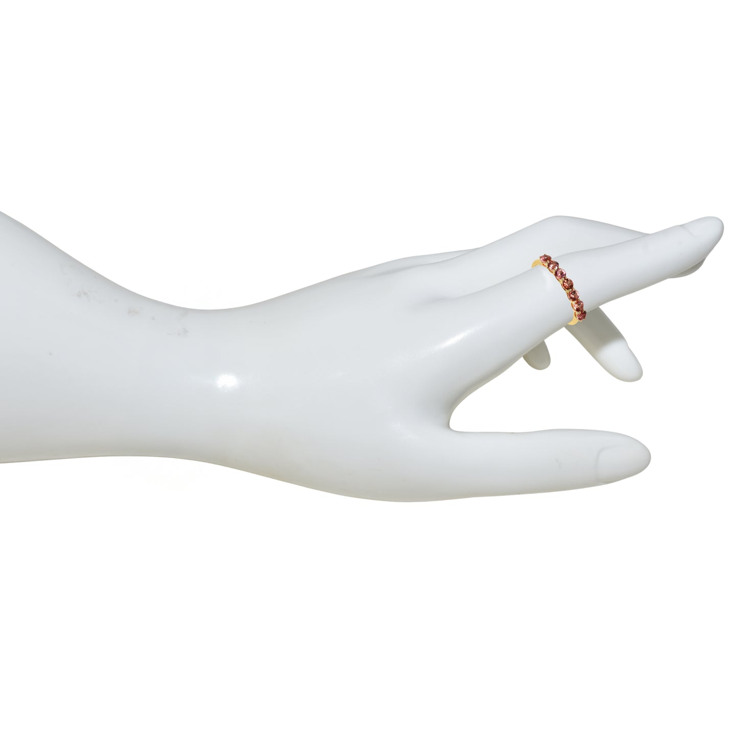 14k Orange Sapphire Round Cut Ring