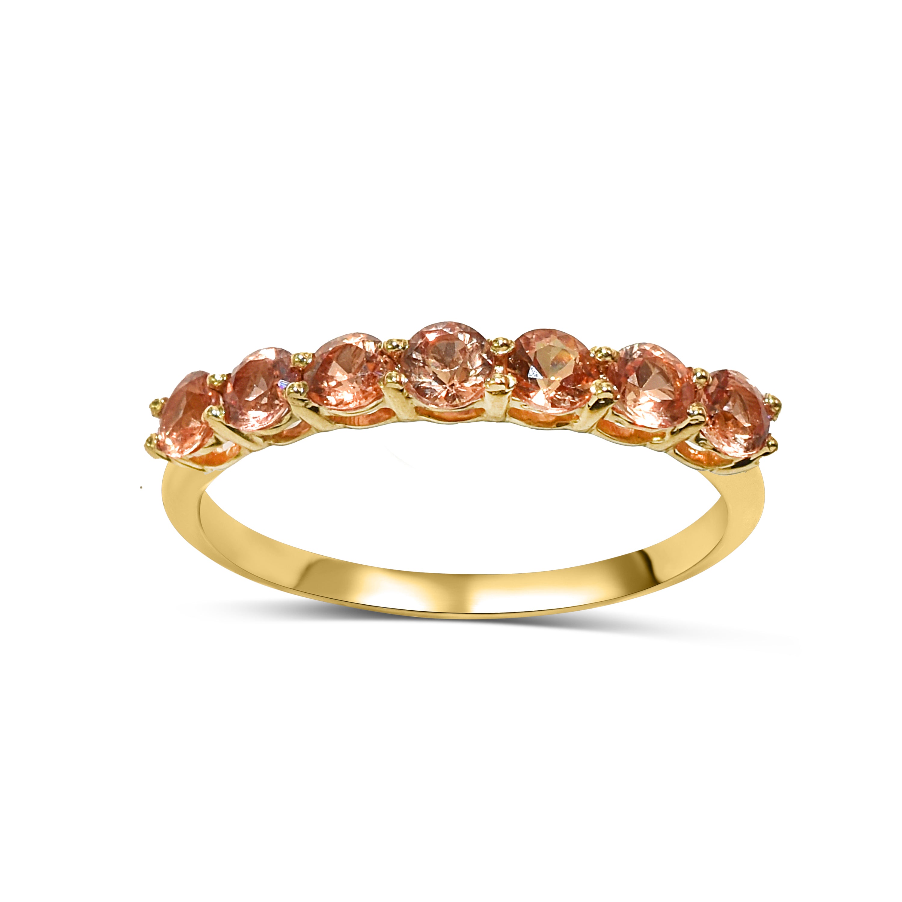 14k Orange Sapphire Round Cut Ring