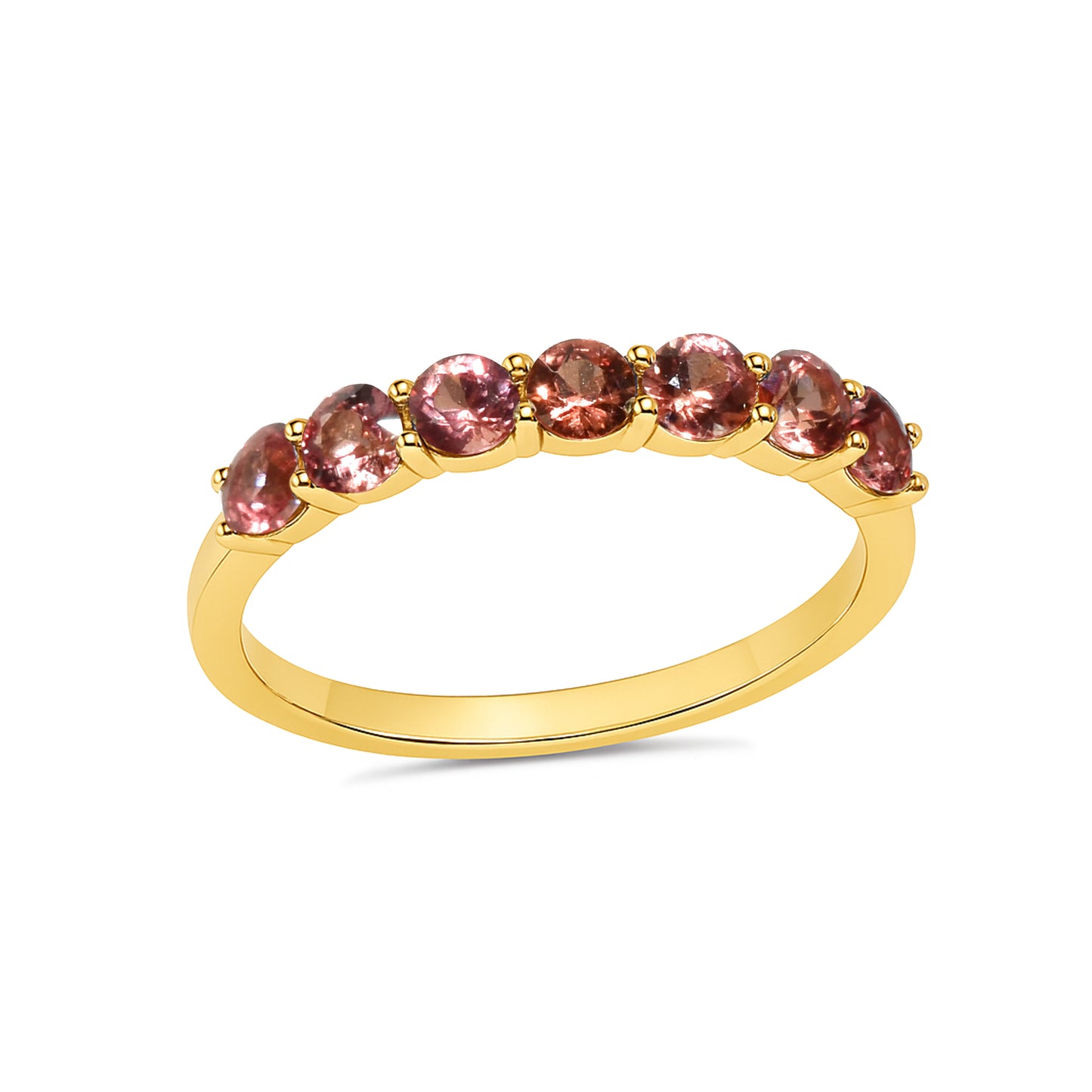 14k Orange Sapphire Round Cut Ring