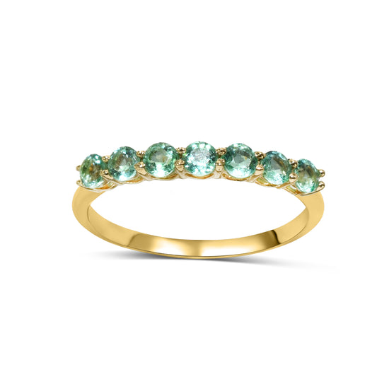 14k Emerald Round Cut Ring