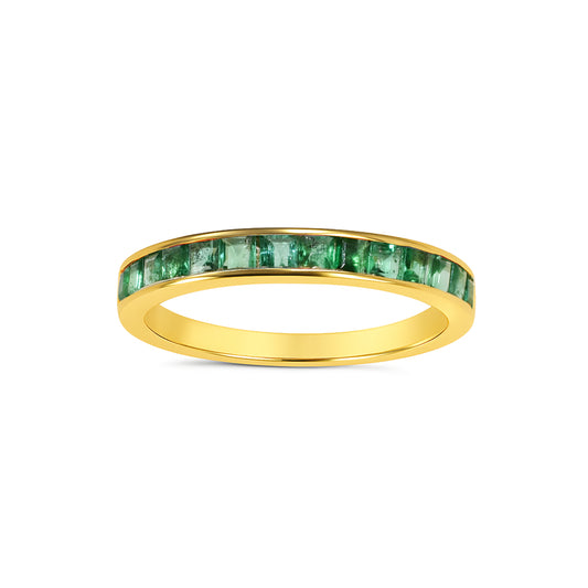 14k Emerald Channel Set Ring