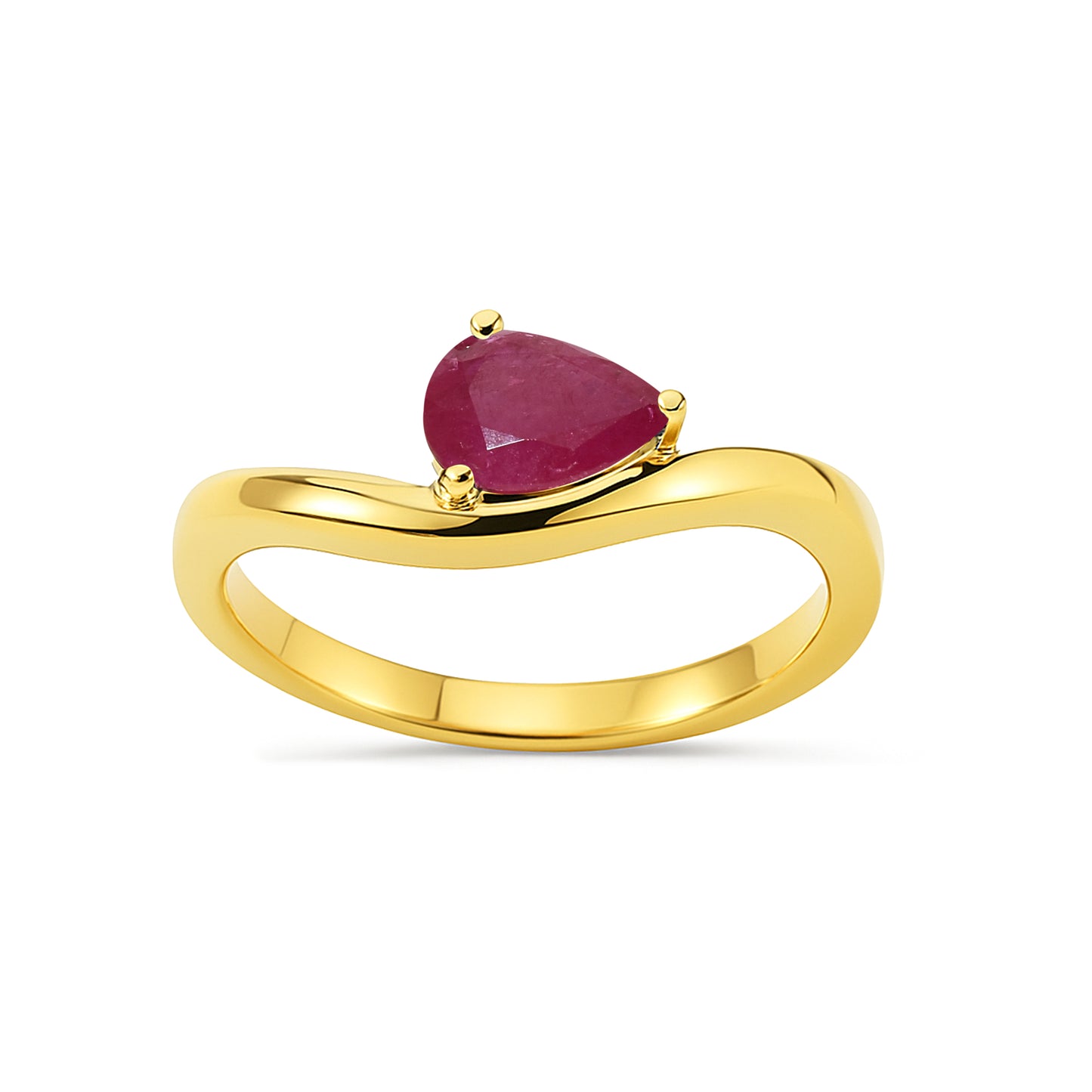 14k Ruby Pear Cut Ring
