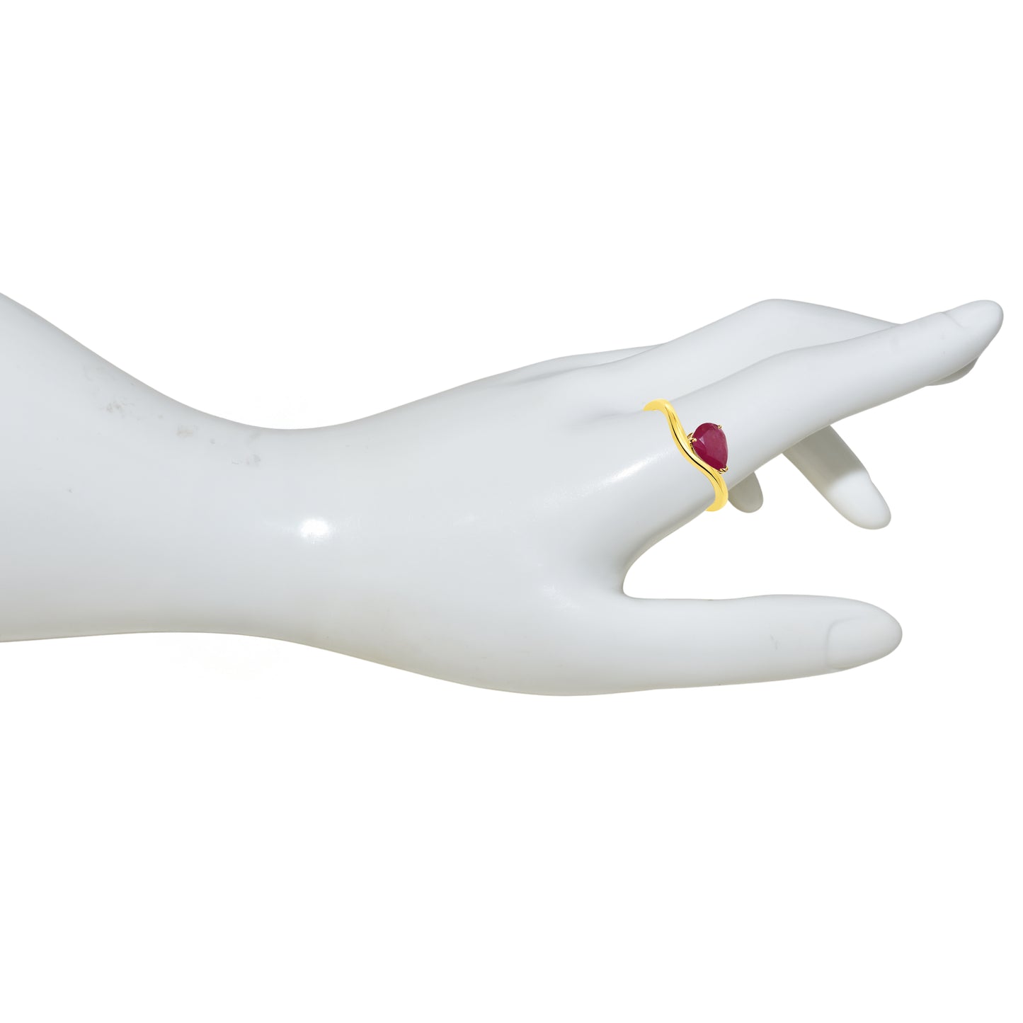 14k Ruby Pear Cut Ring