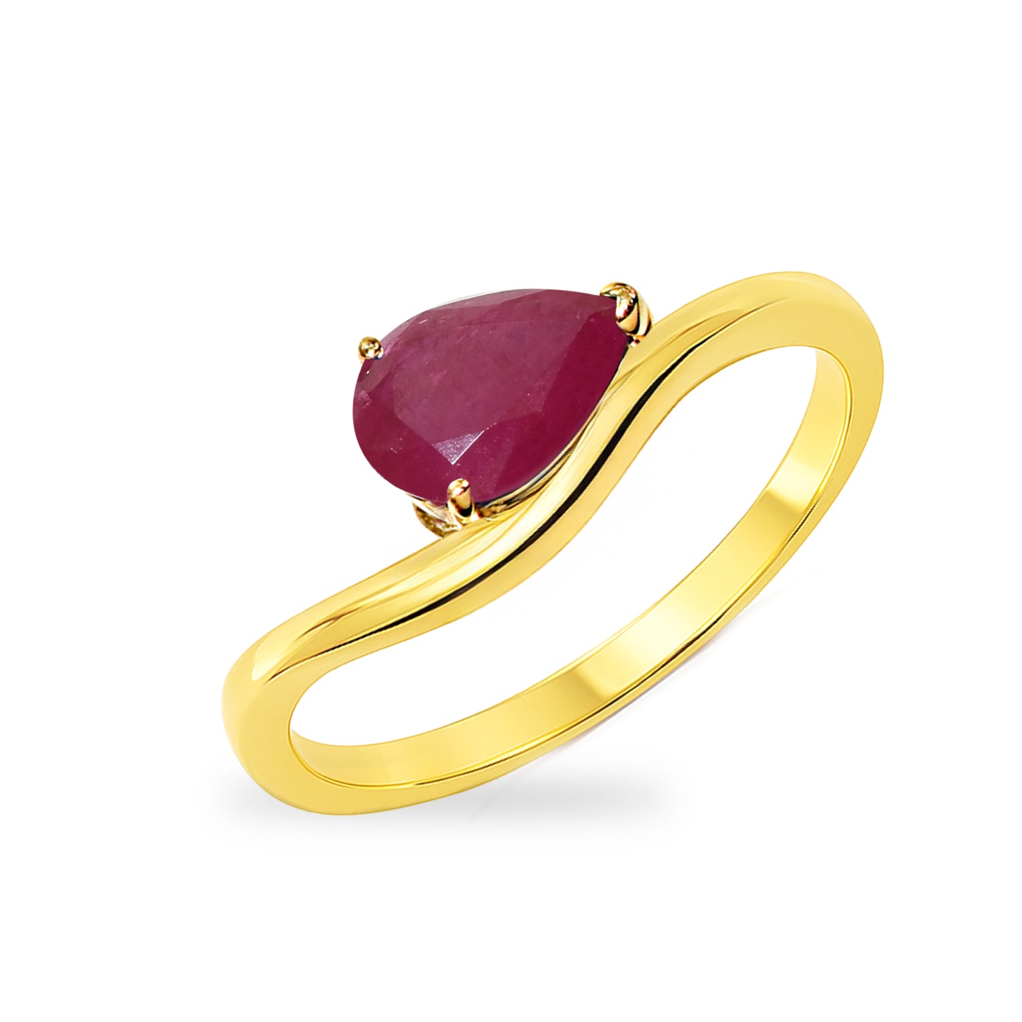 14k Ruby Pear Cut Ring