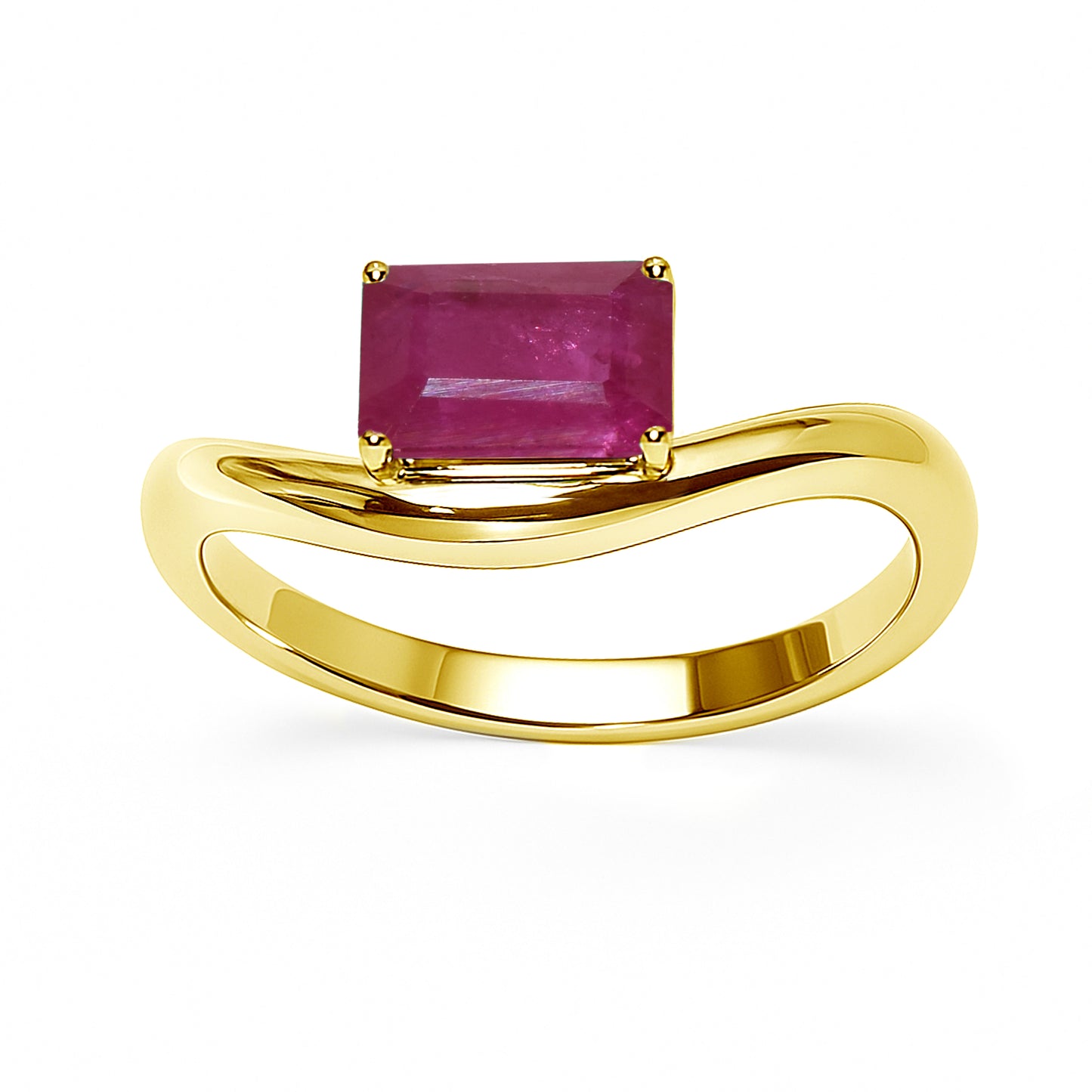 14k Ruby Rectangle Cut Ring