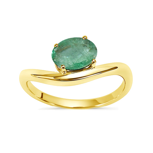 14k Emerald Oval Cut Ring