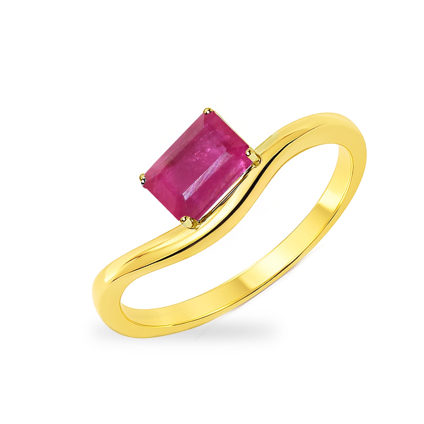 14k Ruby Rectangle Cut Ring