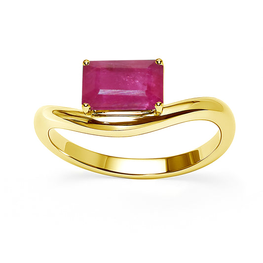 14k Ruby Rectangle Cut Ring