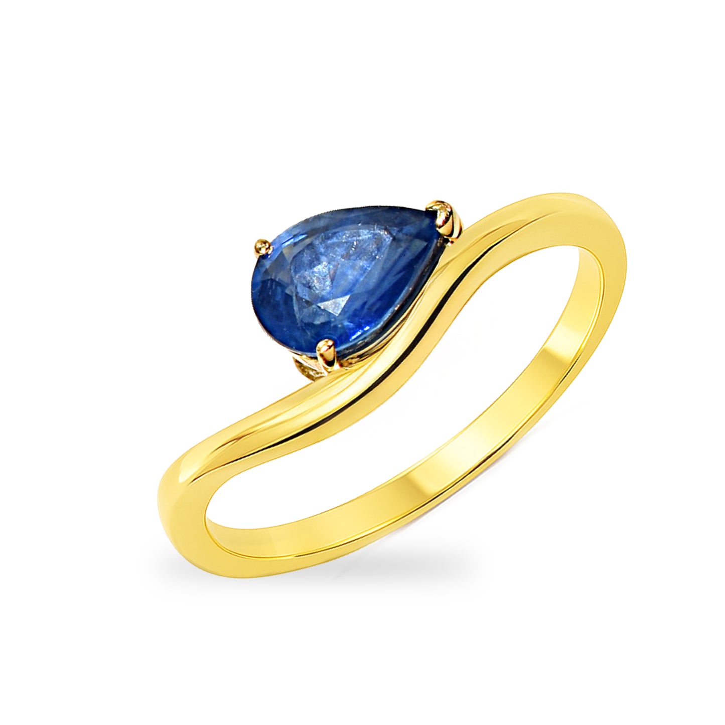 14k Sapphire Pear Cut Ring