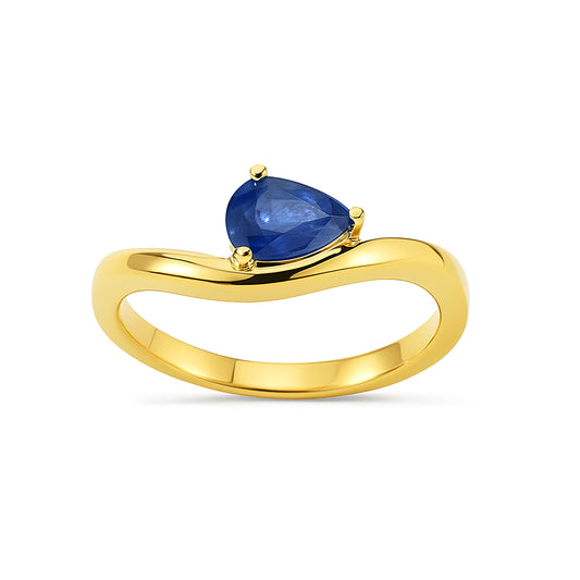 14k Sapphire Pear Cut Ring