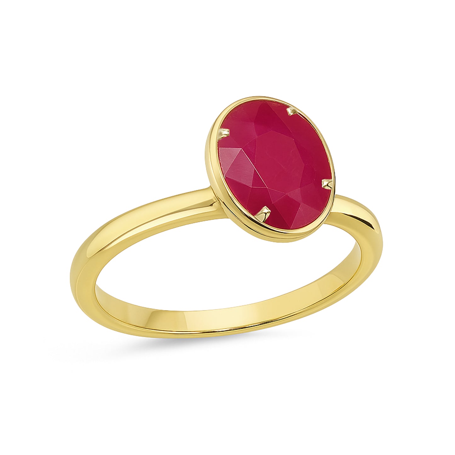 14k Ruby Oval Prong Ring