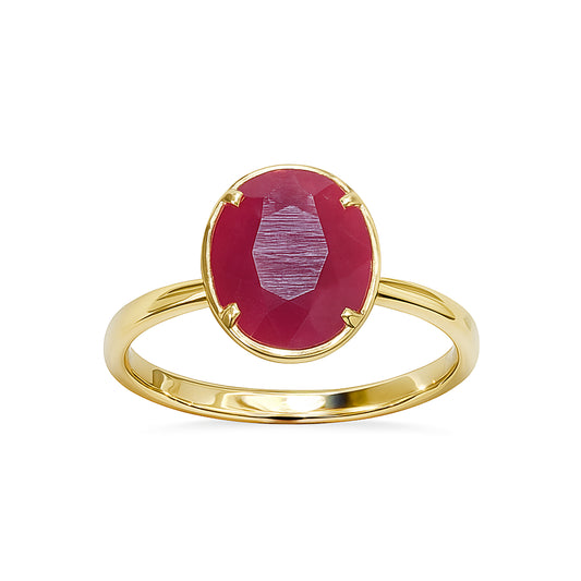 14k Ruby Oval Prong Ring