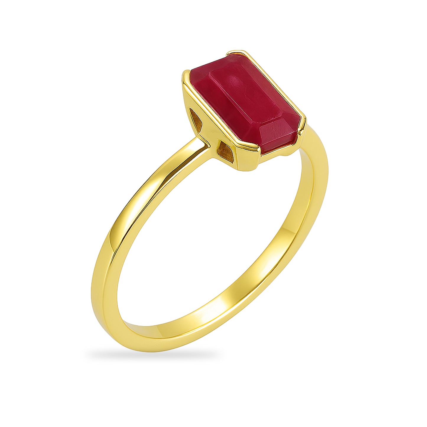 14k Ruby Square Bezel Ring
