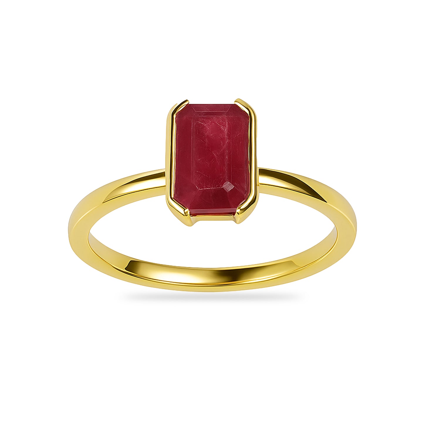 14k Ruby Square Bezel Ring