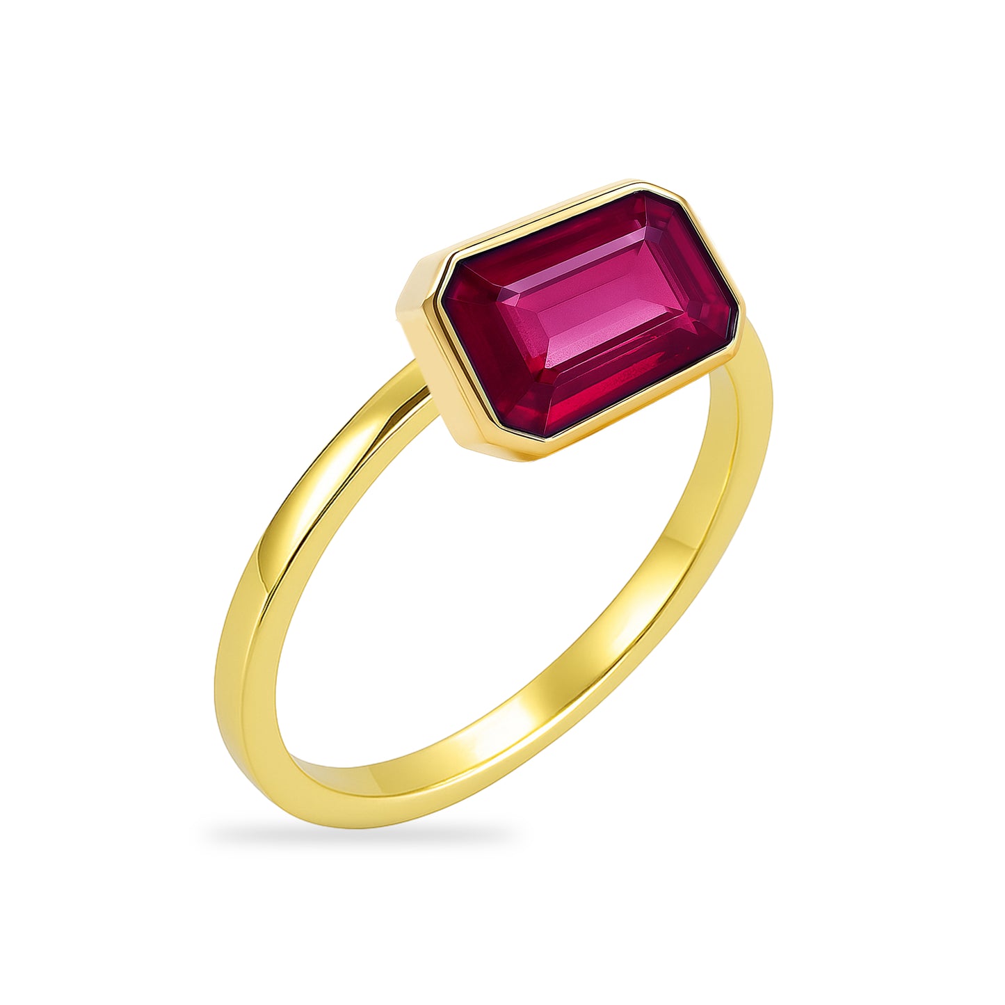 14k Ruby Square Bezel Ring