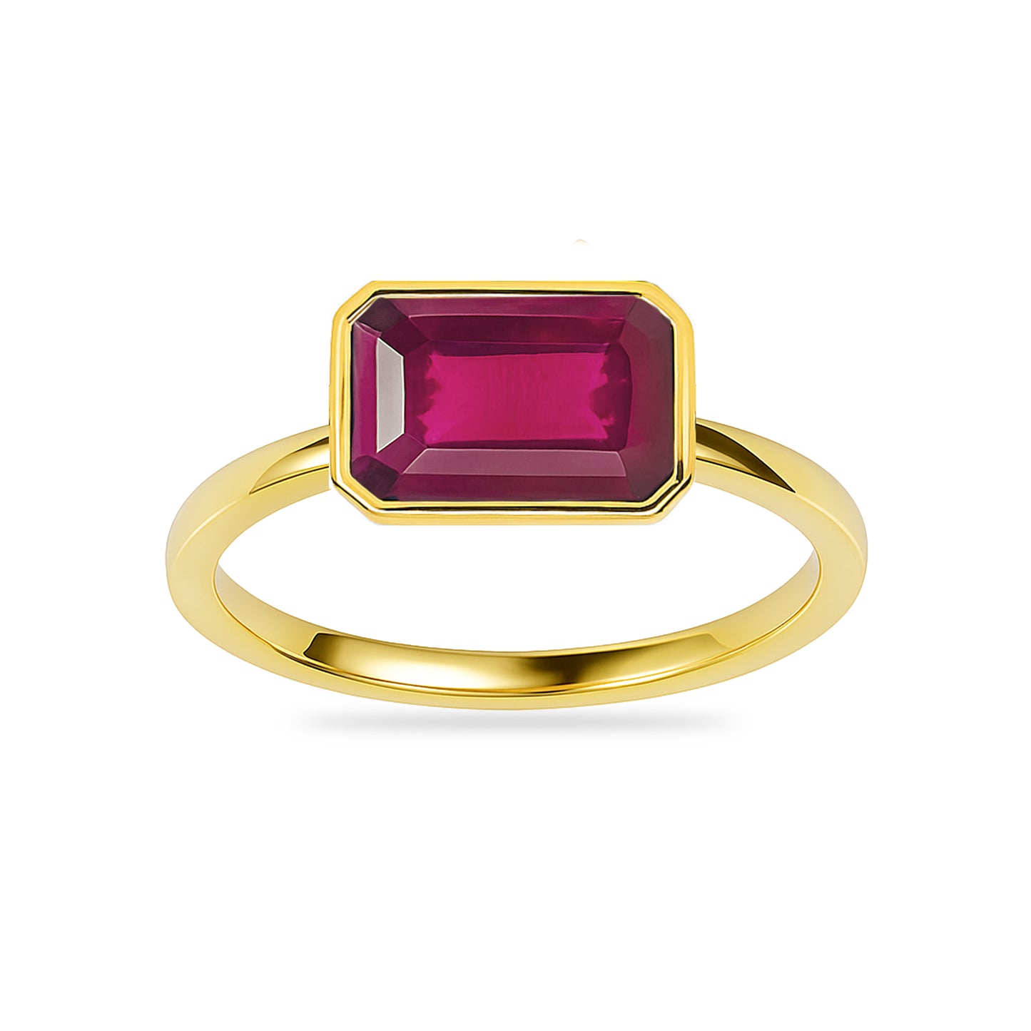 14k Ruby Square Bezel Ring