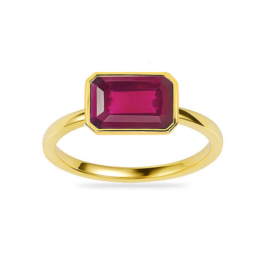 14k Ruby Square Bezel Ring