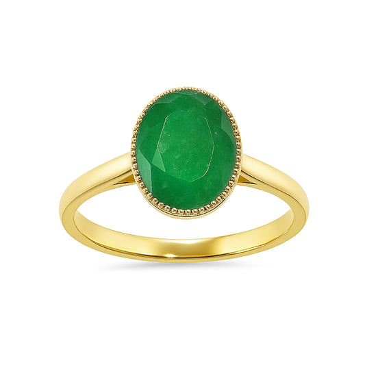 14k Emerald Oval Shape Ring