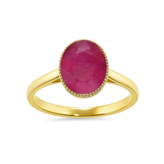 14k Ruby Oval Shape Ring