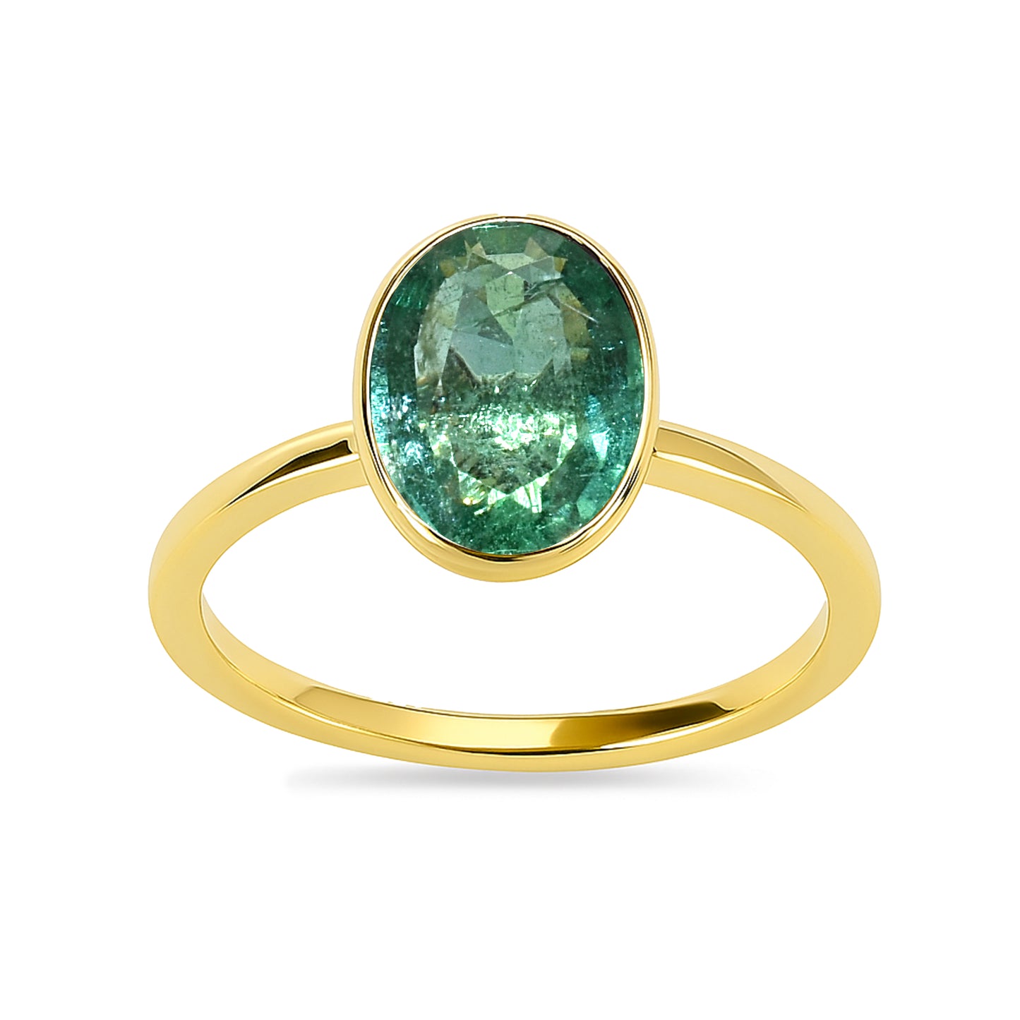 14k Emerald Oval Shape Ring