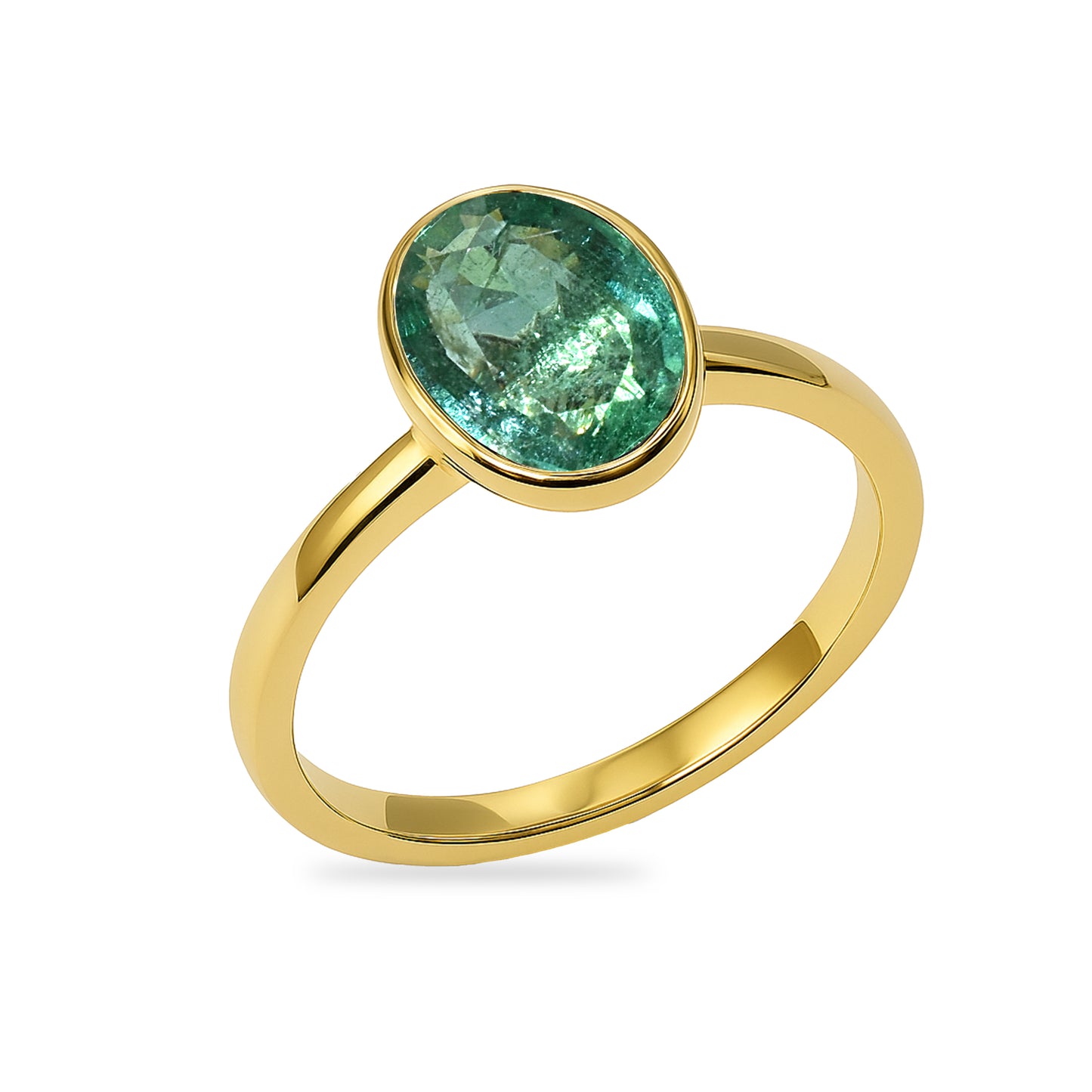 14k Emerald Oval Shape Ring