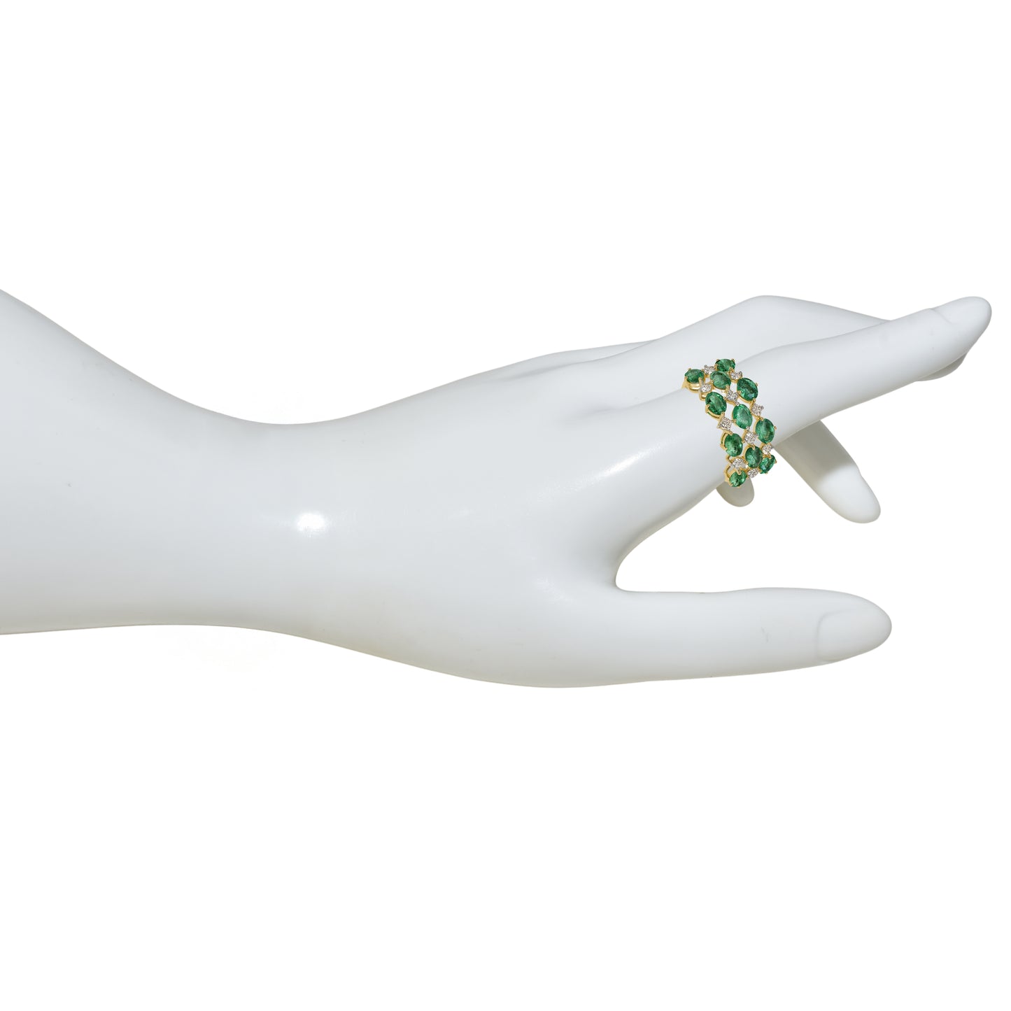 14k Emerald Diamond Oval Cluster Ring