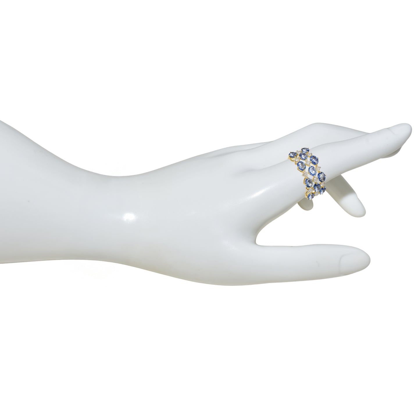 14k Sapphire Diamond Oval Cluster Ring