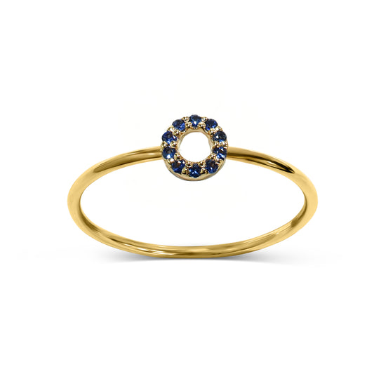 14k Sapphire Circle Ring
