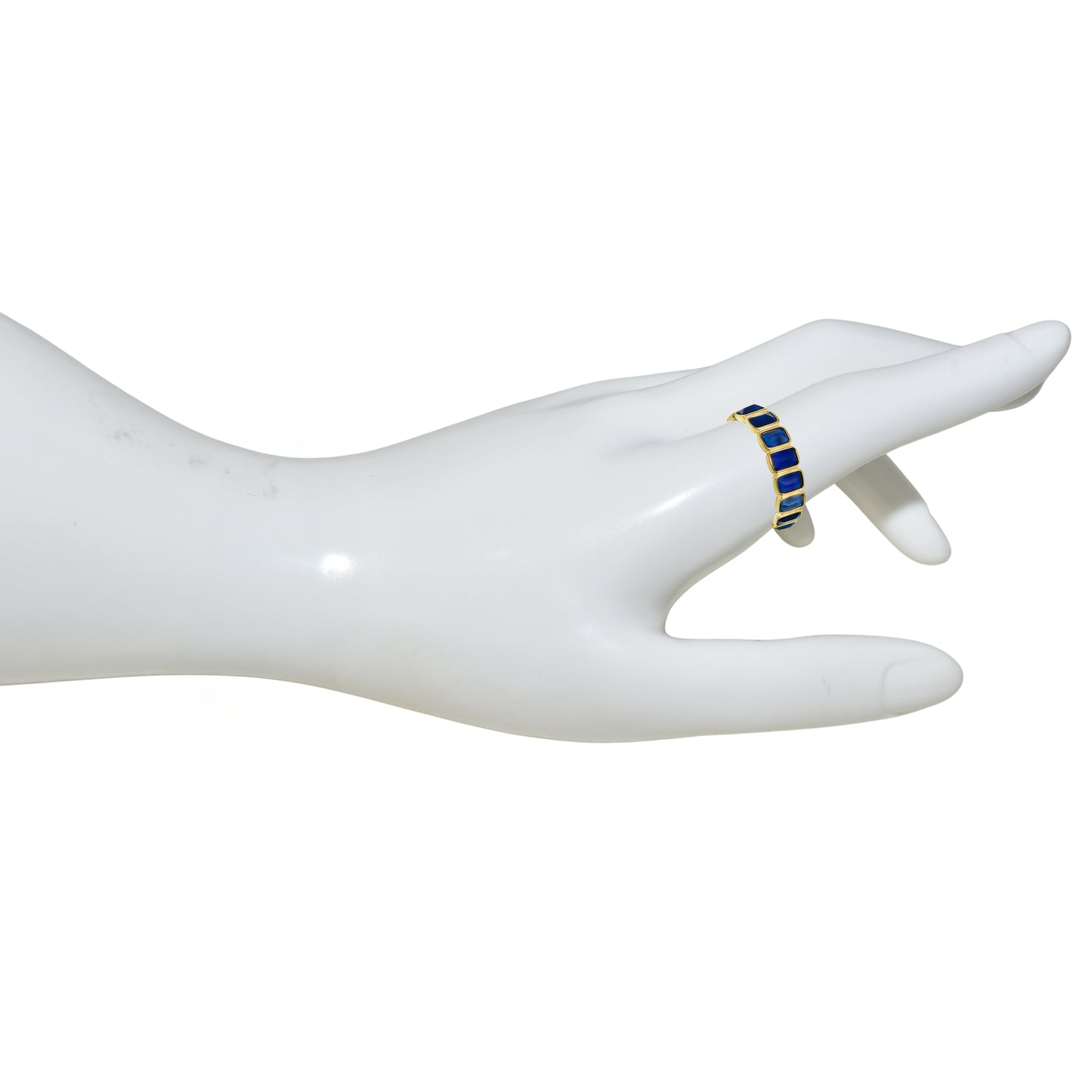 14k Sapphire Rectangle Bezel Ring