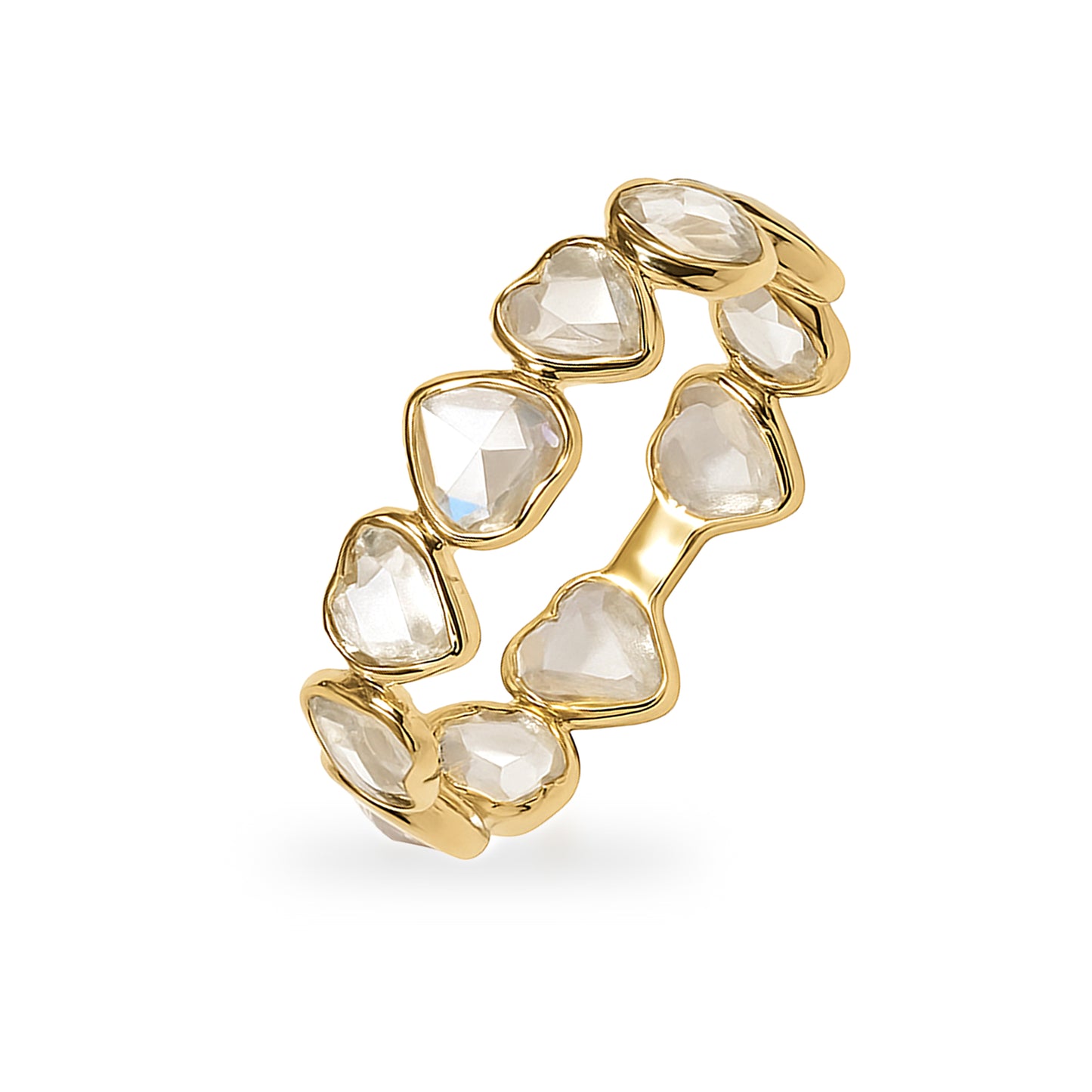 14k Moonstone Hearts Ring