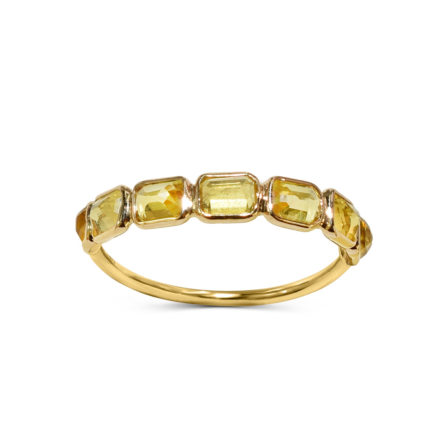 14k Yellow Sapphire Rectangle Bezel Ring