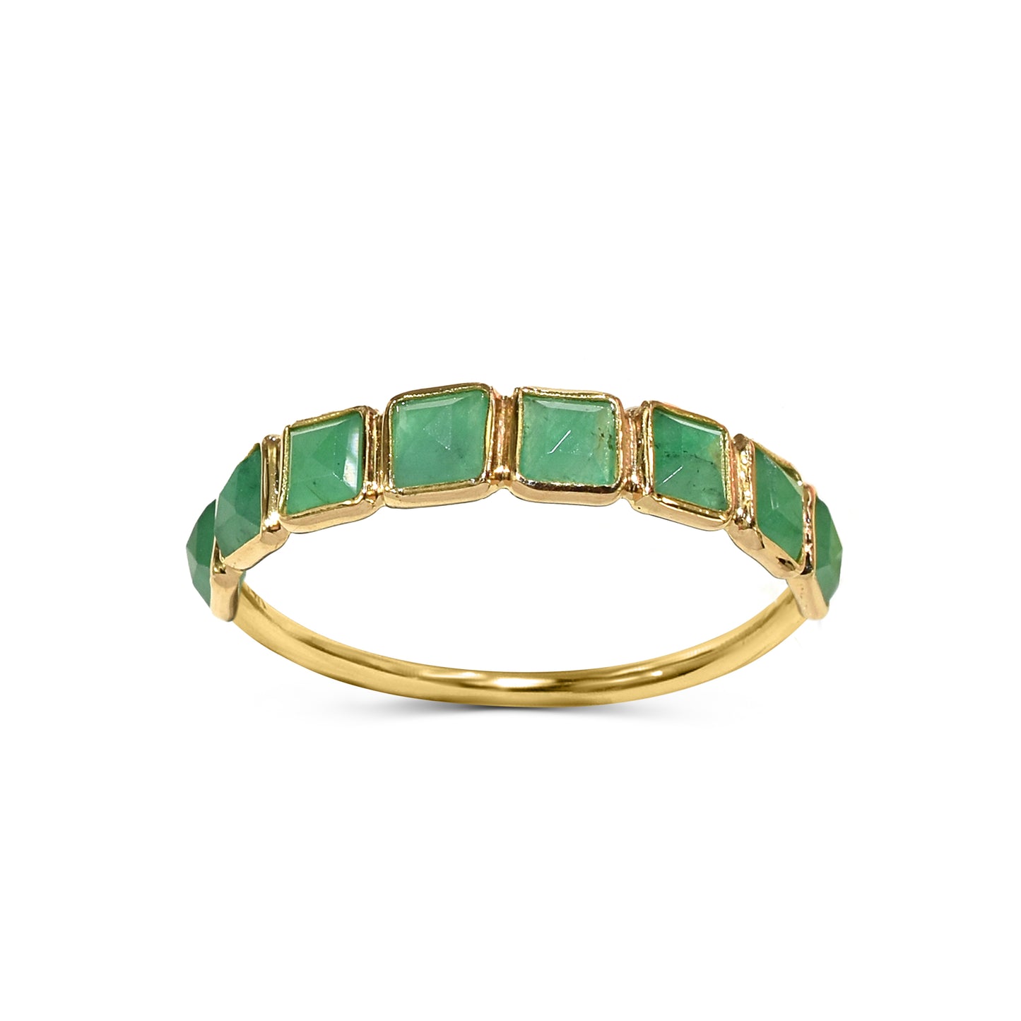 14k Emerald Rectangle Bezel Ring
