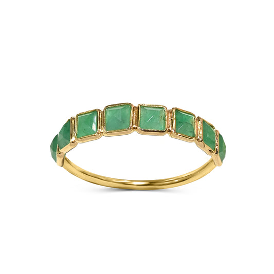 14k Emerald Rectangle Bezel Ring