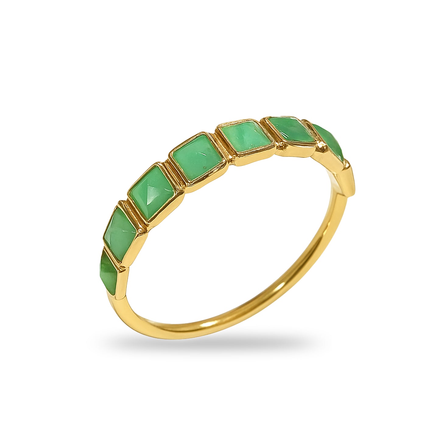 14k Emerald Rectangle Bezel Ring