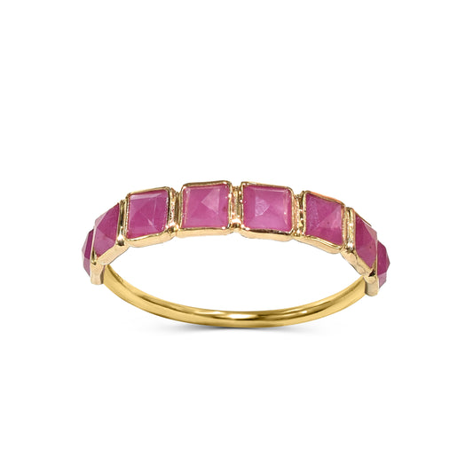 14k Ruby Rectangle Bezel Ring