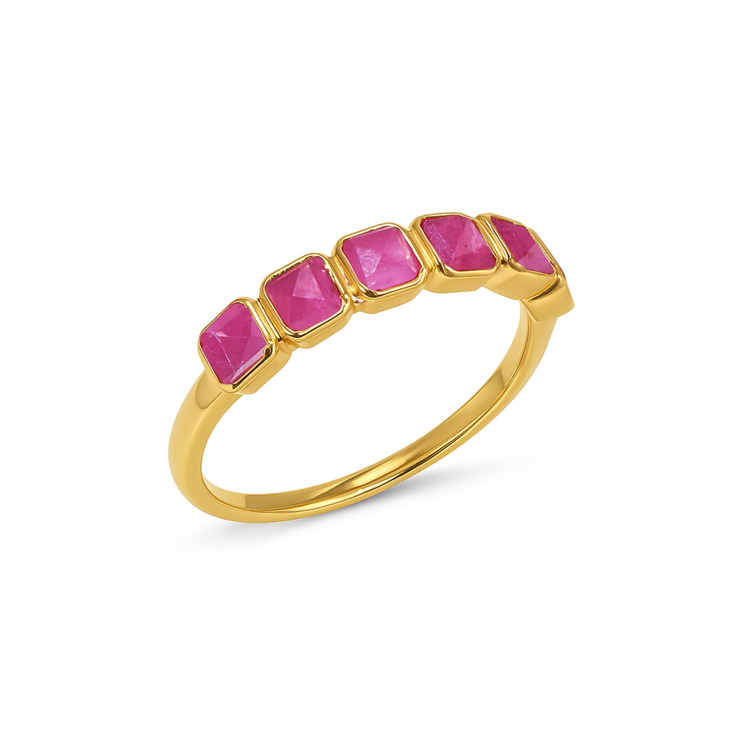 14k Ruby Rectangle Bezel Ring