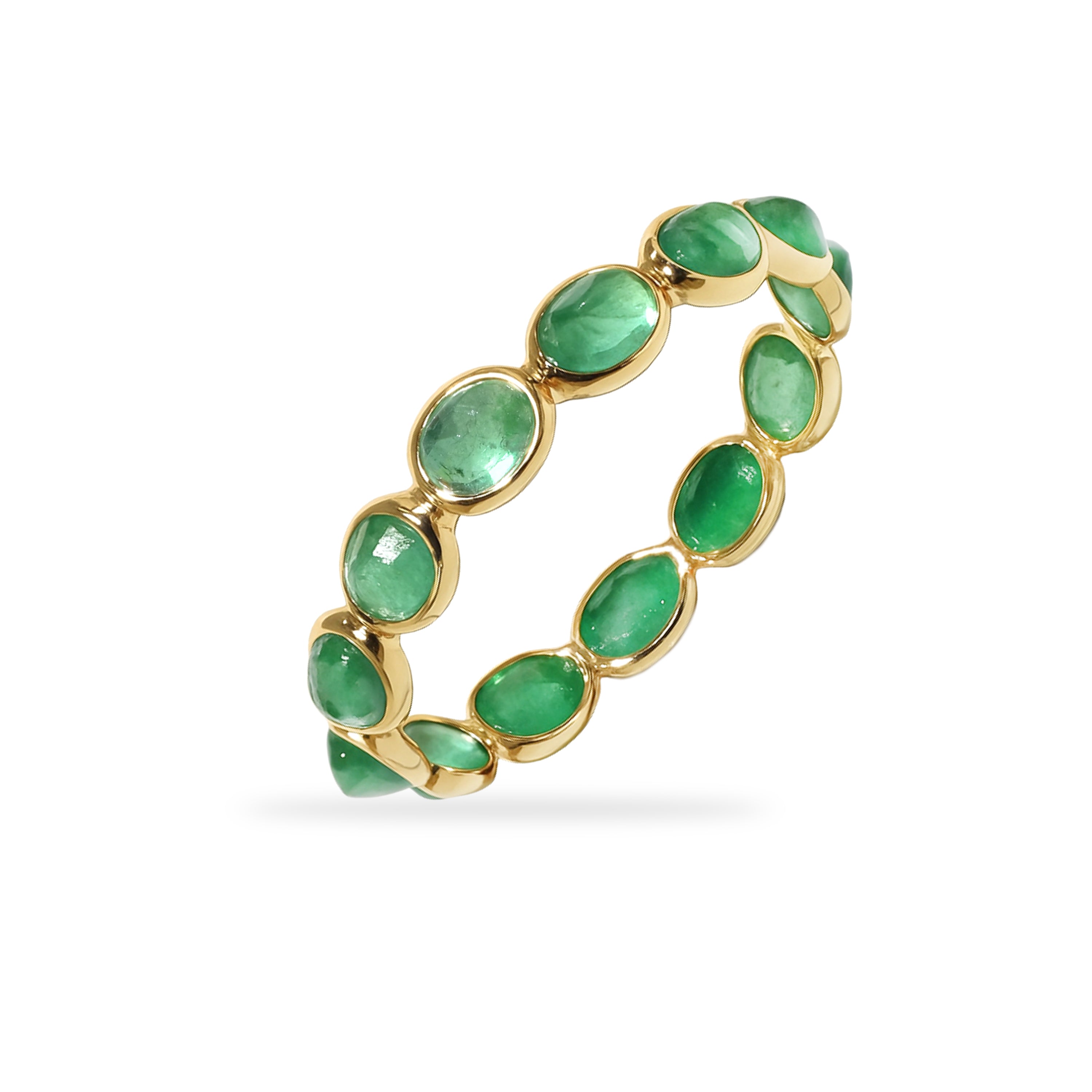 14k Emerald Oval Bezel Ring