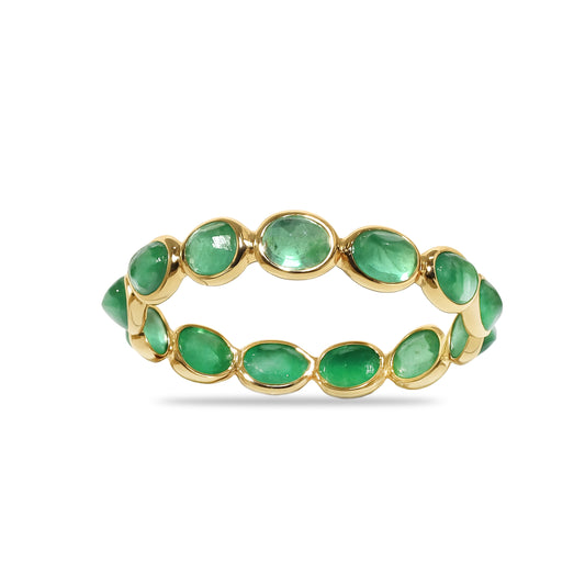 14k Emerald Oval Bezel Ring